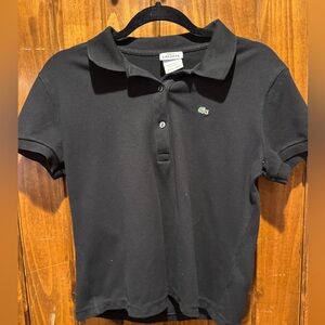 Vintage Lacoste Women’s Black Polo Short Sleeve Shirt